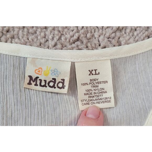 Mudd Ivory Lace Overlay Tunic XL 90s Mall Girl Western Cowgirl Concert Festival - Picture 5 of 8